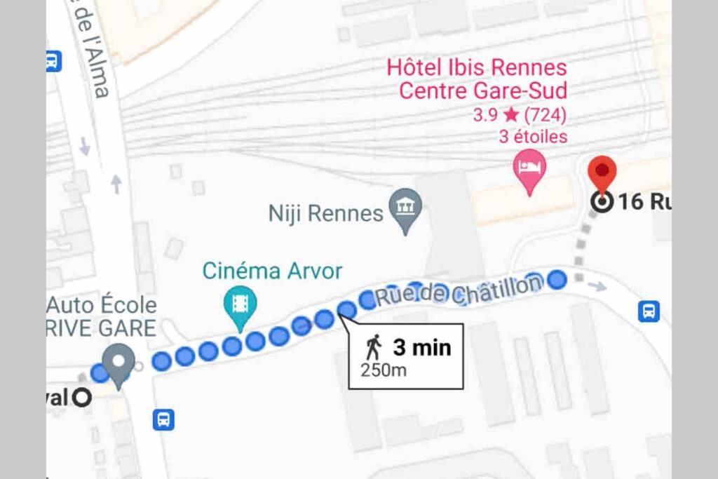 Le Travel, Studio Cosy Aux Pieds De La Gare Rennes Kültér fotó